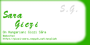 sara giczi business card