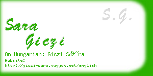 sara giczi business card